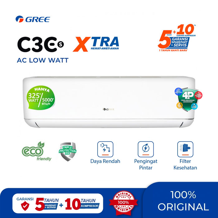 Gree AC Split Low Watt C3ES Series 1 1/2 PK - GWC-12C3ES | GWC12C3ES | 12C3ES
